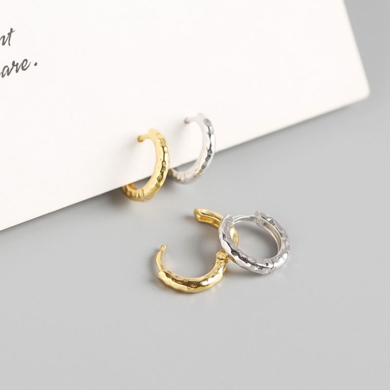 Lovcia Mini Irregular Circle Gold Hoop Earrings 8.5mm-Earrings-Silver-Silver