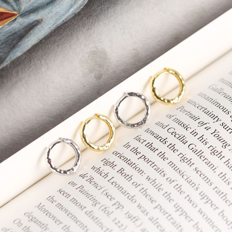 Lovcia Mini Irregular Circle Gold Hoop Earrings 8.5mm-Earrings-Silver-Silver