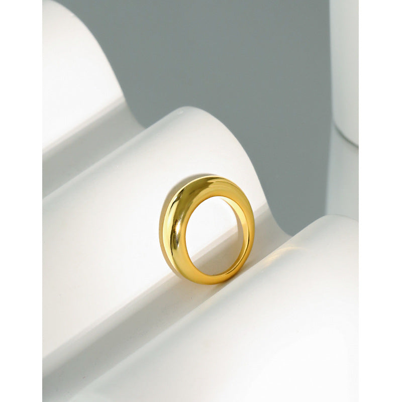 Lovcia Minimal Gold Plated 5.2mm Ring 925 Sterling Silver-Rings-Yellow Gold-US 7-Yellow Gold