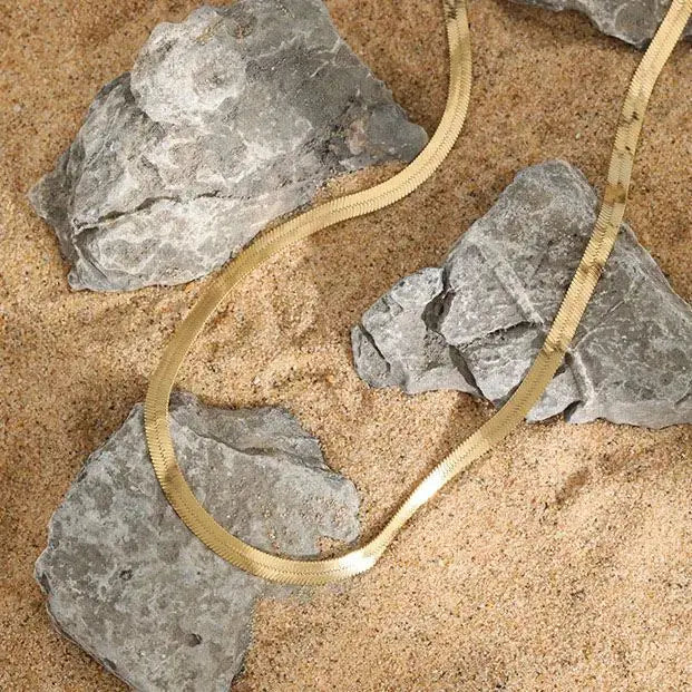 Lovcia Minimalism Flat Snake Chain 925 Sterling Silver Choker Necklace-Necklaces-Silver-Silver