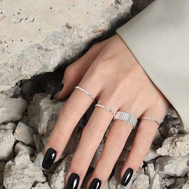 Lovcia Minimalism Gear 925 Sterling Silver Ring Slim Band-Rings-Us 8-Us 8
