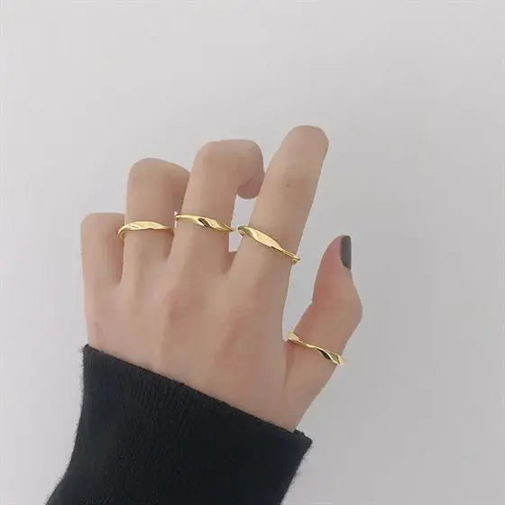 Lovcia Minimalism Geometric Twisted 925 Sterling Silver Ring-Rings-Us 5-Silver-Us 5
