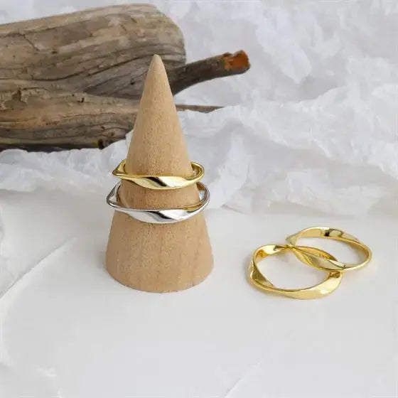 Lovcia Minimalism Geometric Twisted 925 Sterling Silver Ring-Rings-Us 5-Silver-Us 5