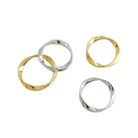 Lovcia Minimalism Geometric Twisted 925 Sterling Silver Ring-Rings-Us 5-Silver-Us 5