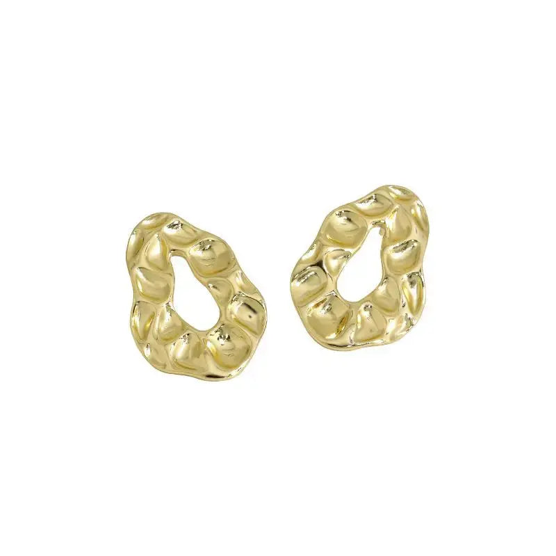 Lovcia Minimalism Irregular Circle 925 Sterling Silver Stud Earrings-Earrings-Silver-Silver