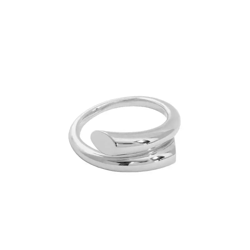 LOVCIA Minimalism Line Crossing 925 Sterling Silver Adjustable Ring