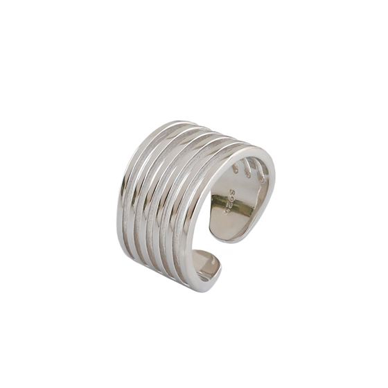 Lovcia Minimalism Multilayer Lines Ring Gold 925 Adjustable-Rings-Yellow Gold-