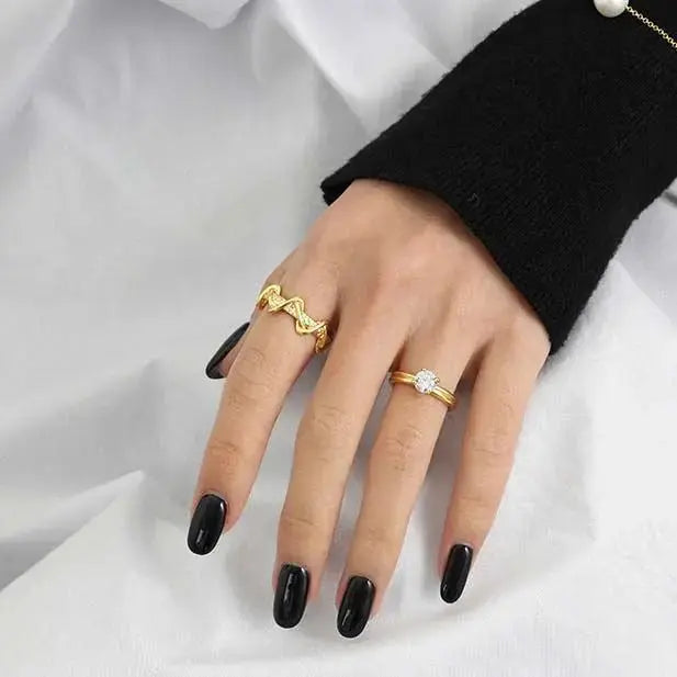 Lovcia Minimalism Round CZ 925 Sterling Silver Adjustable Ring-Rings-Silver-Silver