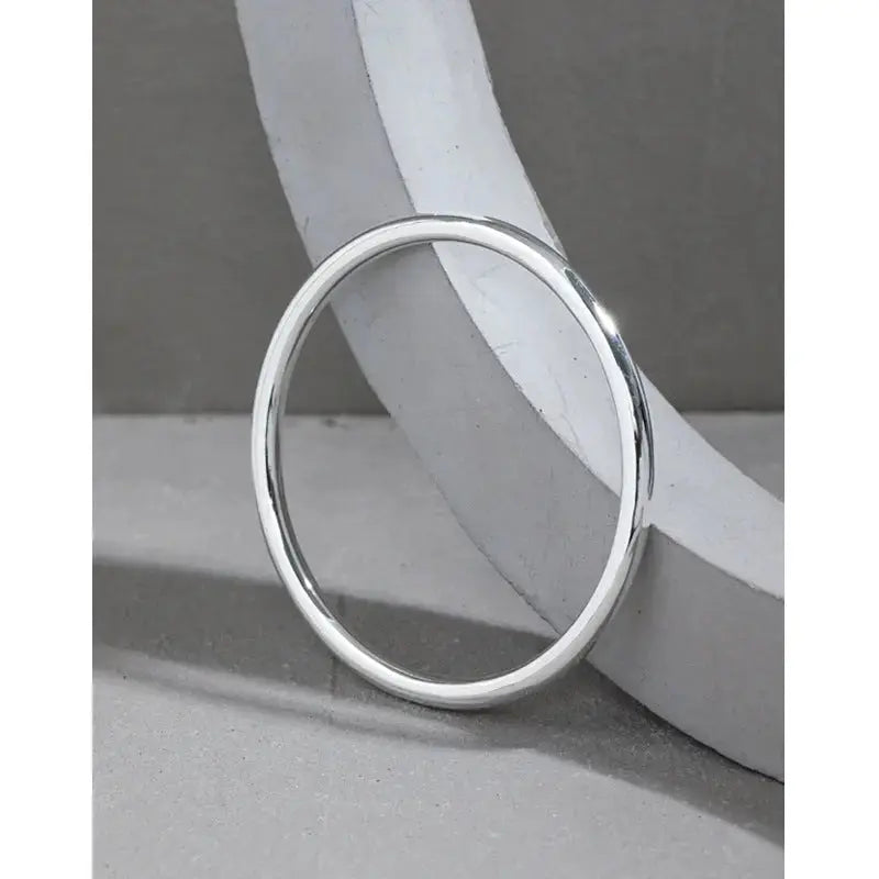 Lovcia Minimalist 4.2mm S990 Sterling Silver Bangle-Bracelets-No Plating-56mm-No Plating