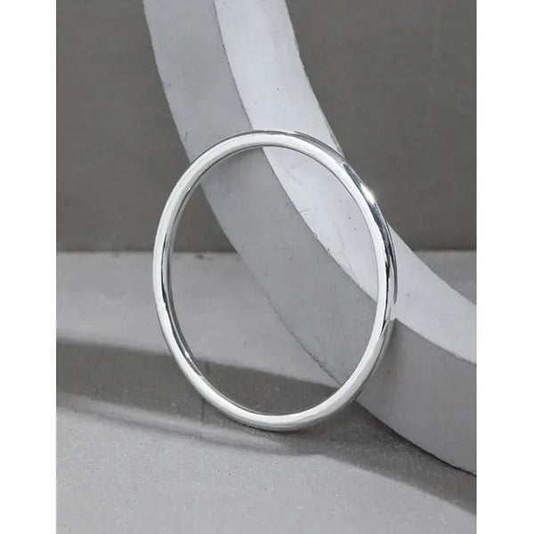 Lovcia Minimalist 4.2mm S990 Sterling Silver Bangle-Bracelets-No Plating-56mm-No Plating