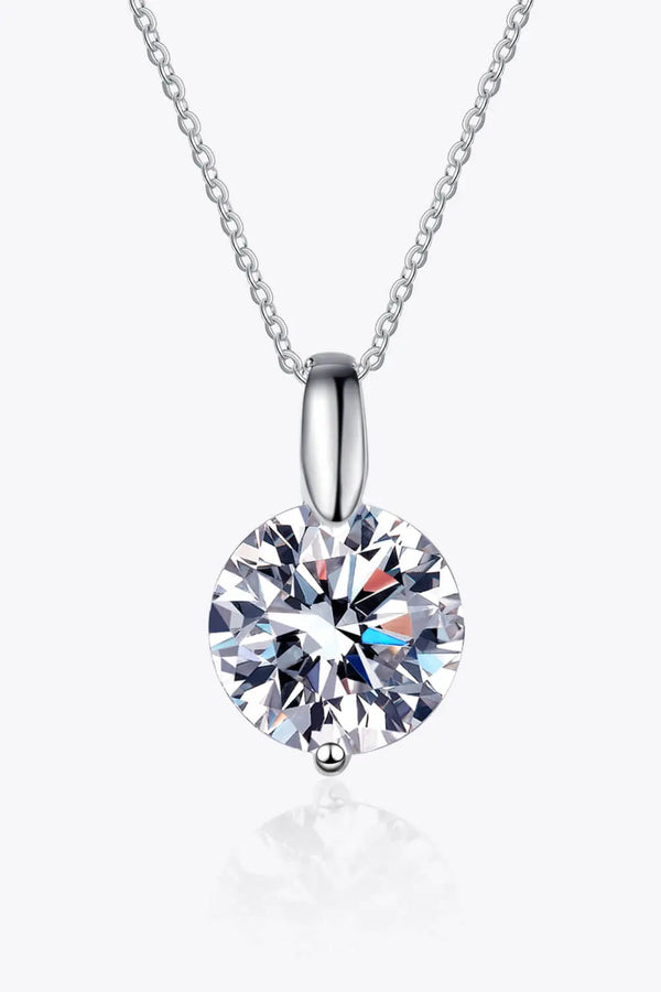 Lovcia Minimalist 925 Sterling Silver Moissanite Pendant Necklace-Necklaces-Silver-One Size-Silver