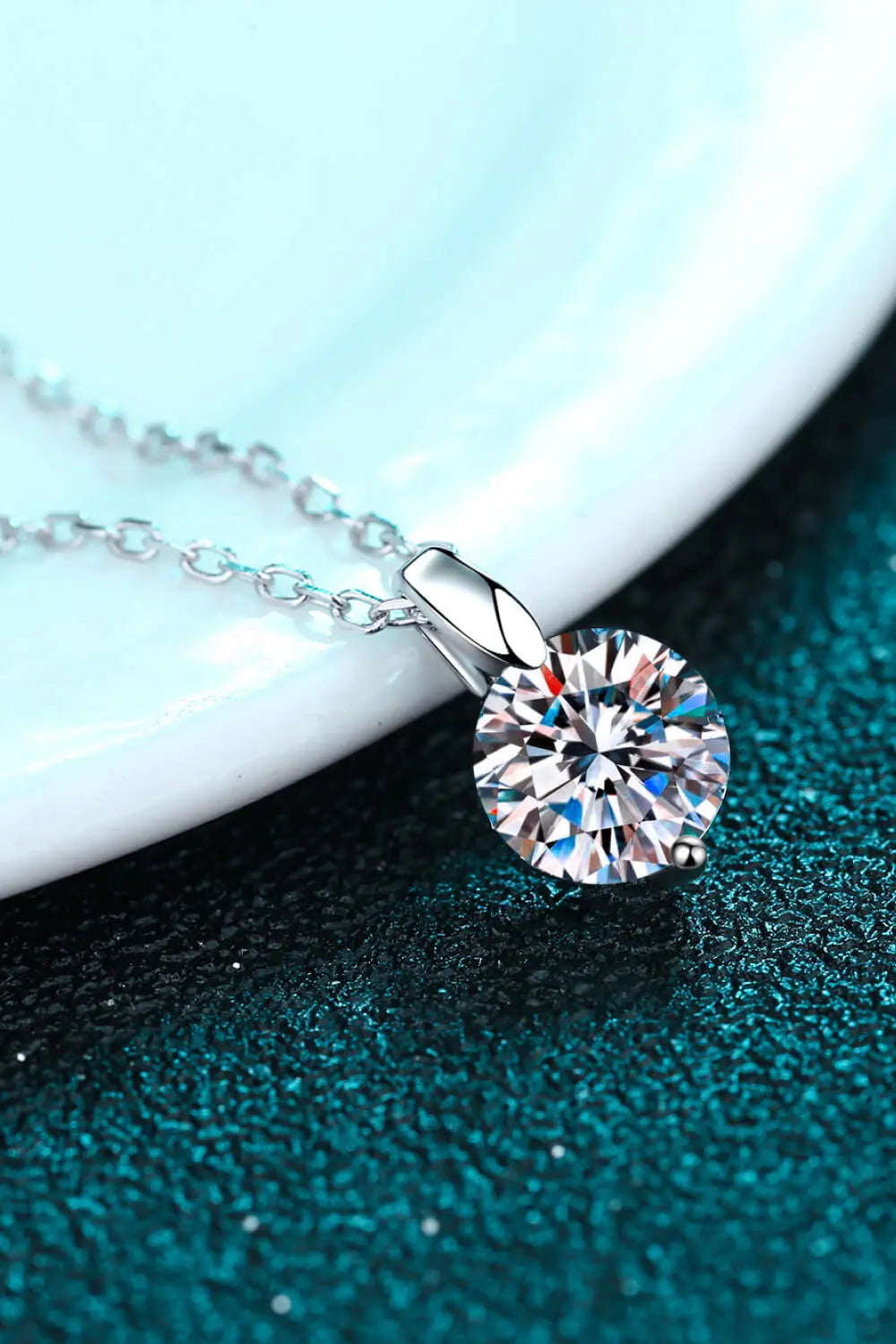 Lovcia Minimalist 925 Sterling Silver Moissanite Pendant Necklace-Necklaces-Silver-One Size-Silver