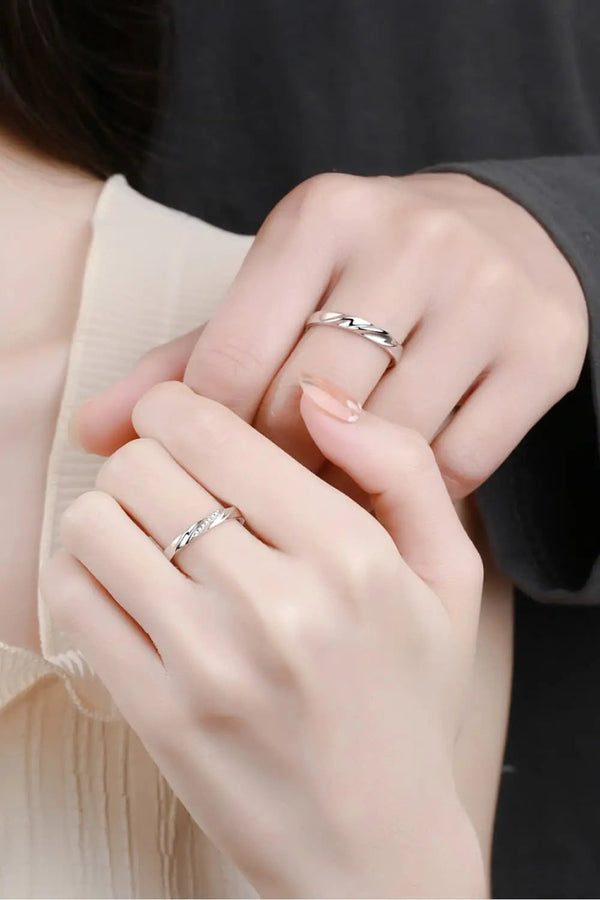 LOVCIA Minimalist 925 Sterling Silver Rhodium-Plated Ring