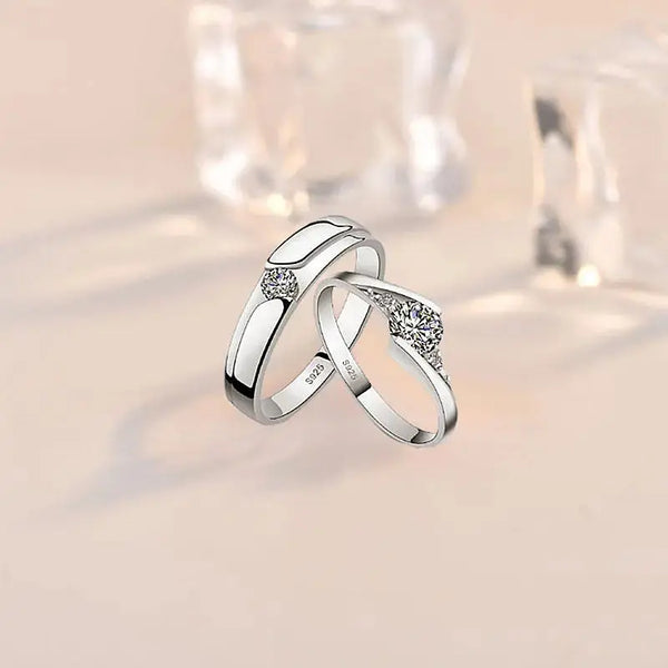 Lovcia Minimalist CZ 925 Sterling Silver Adjustable Promise Ring-Rings-Women Ring-Women Ring