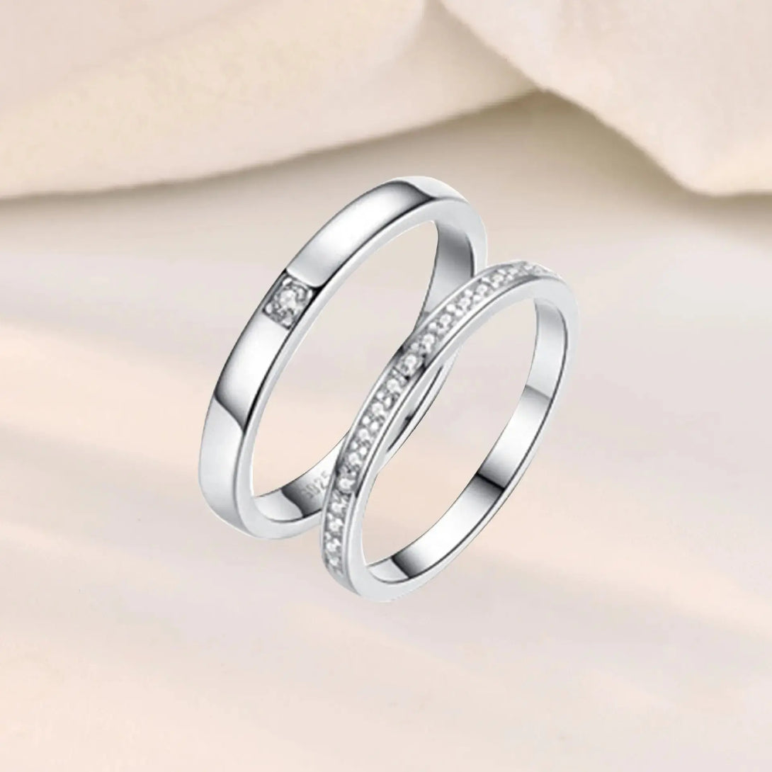 Lovcia Minimalist CZ Lines 925 Sterling Silver Adjustable Promise Ring-Rings-Men Ring-Men Ring