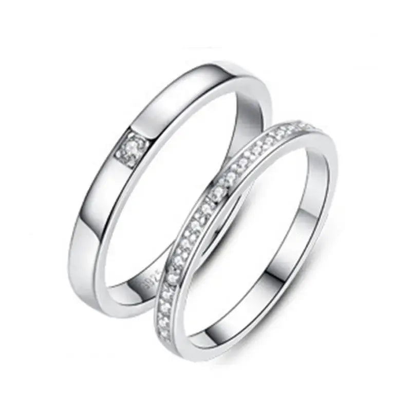 Lovcia Minimalist CZ Lines 925 Sterling Silver Adjustable Promise Ring-Rings-Men Ring-Men Ring