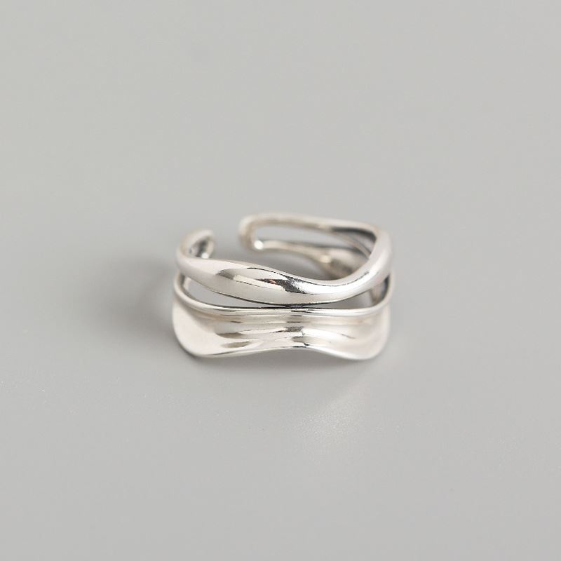 Lovcia Minimalist Double Layer 925 Silver Ring 16.5mm-Rings-