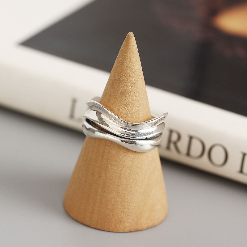 Lovcia Minimalist Double Layer 925 Silver Ring 16.5mm-Rings-
