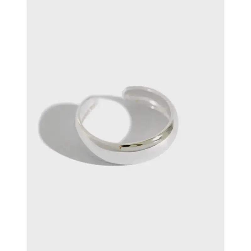 LOVCIA Minimalist Geometry 925 Sterling Silver Adjustable Tail Ring