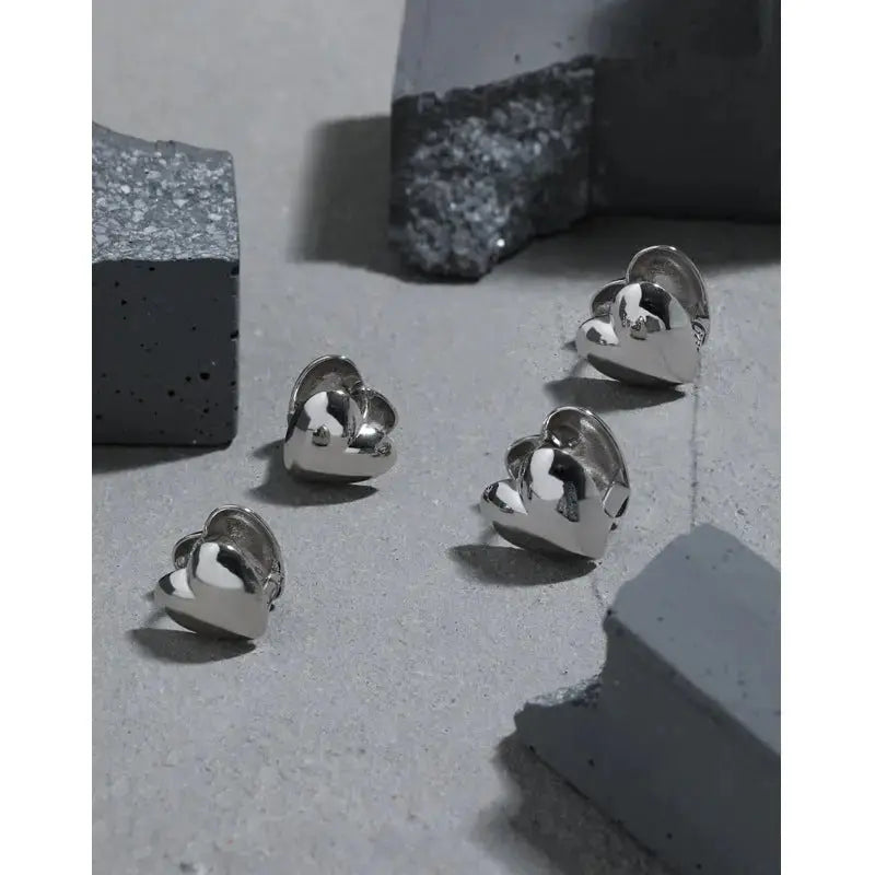 LOVCIA Minimalist Hearts Love 925 Sterling Silver Hoop Earrings