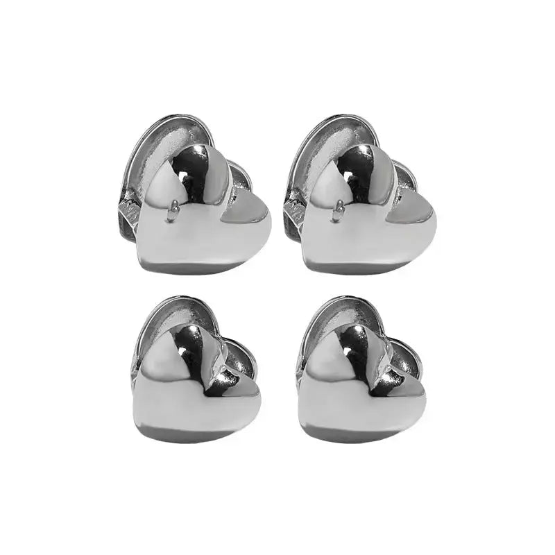 LOVCIA Minimalist Hearts Love 925 Sterling Silver Hoop Earrings