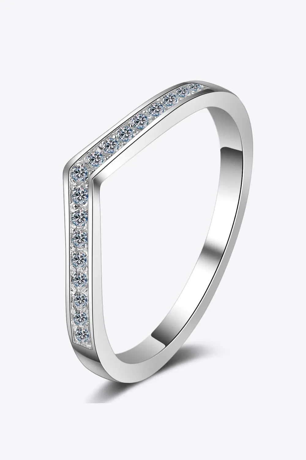 LOVCIA Minimalist Moissanite Rhodium-Plated Ring