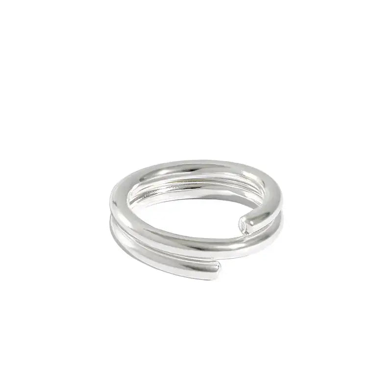 LOVCIA Minimalist Spring Double Layers 925 Sterling Silver Ring