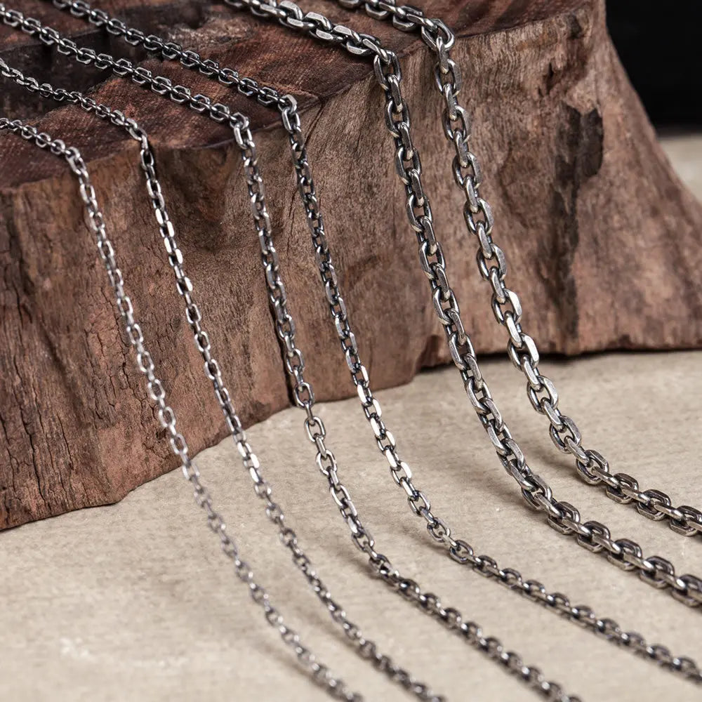 LOVCIA Minimalistic All-match Sterling Silver Men's Chain Necklace