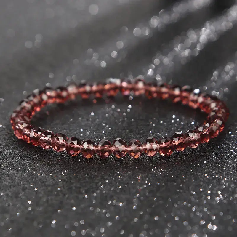 Lovcia Minimalistic Elegant Crystal Beaded Bracelets For Women-Bracelets-Burgundy-Burgundy