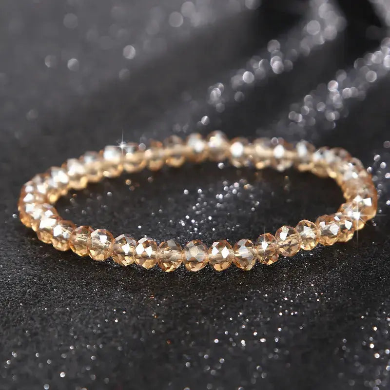Lovcia Minimalistic Elegant Crystal Beaded Bracelets For Women-Bracelets-Champagne-Champagne