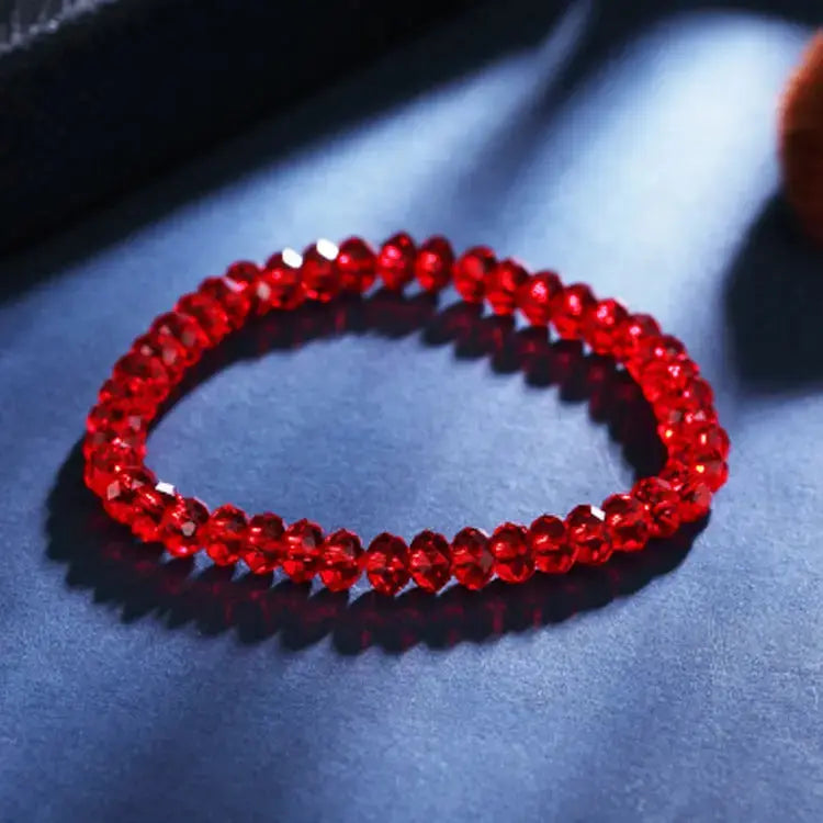 Lovcia Minimalistic Elegant Crystal Beaded Bracelets For Women-Bracelets-Red-Red