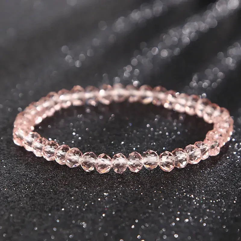 Lovcia Minimalistic Elegant Crystal Beaded Bracelets For Women-Bracelets-Rose Pink-Rose Pink