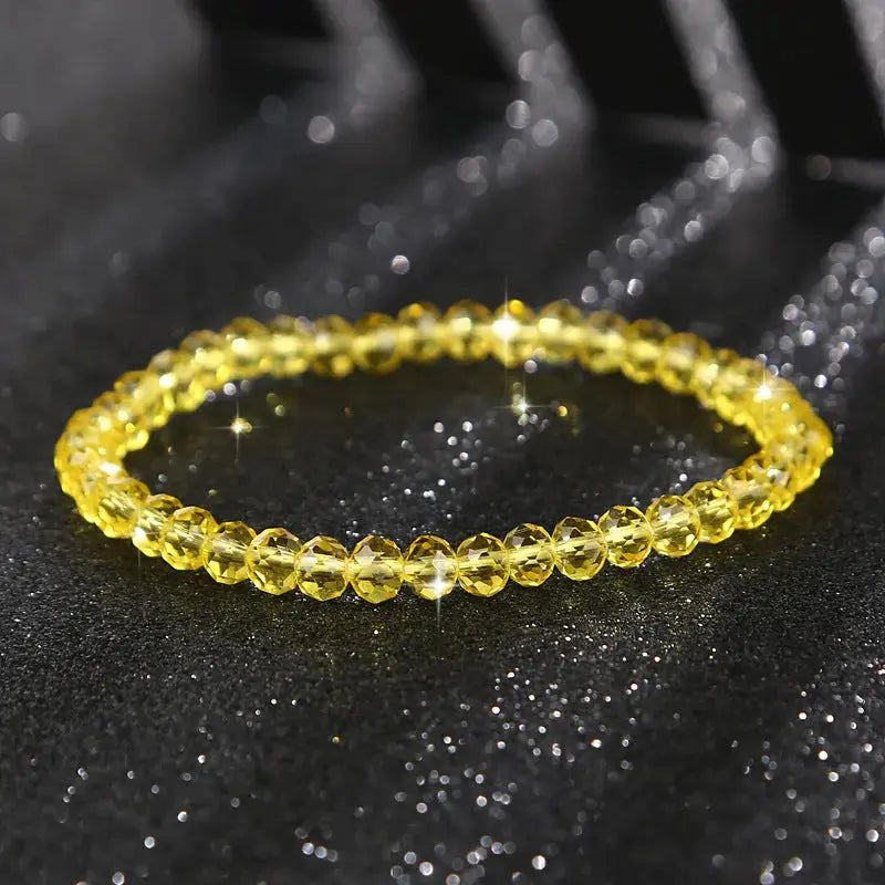Lovcia Minimalistic Elegant Crystal Beaded Bracelets For Women-Bracelets-Yellow-Yellow