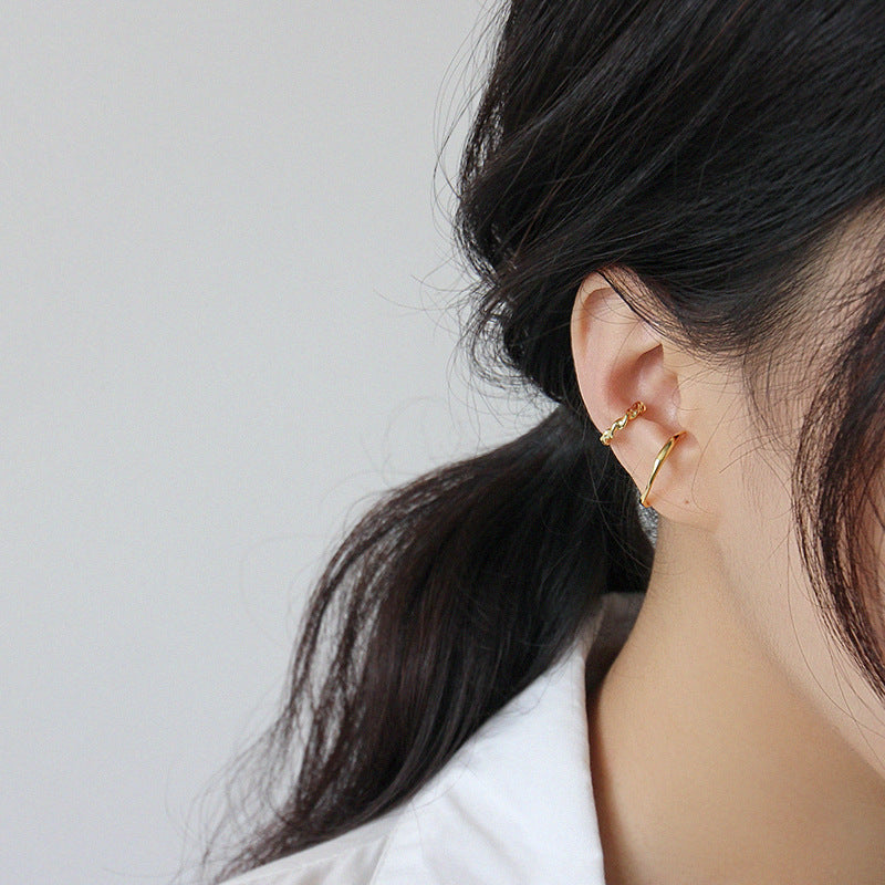 Lovcia Mobius Twisted 9.5mm Gold 925 Sterling Silver Earring-Earrings-Yellow Gold (Single)-