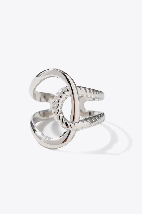 Lovcia Modern Copper Open Ring-Rings-Silver-One Size-Silver