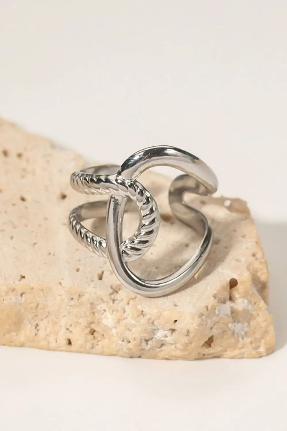 Lovcia Modern Copper Open Ring-Rings-Silver-One Size-Silver