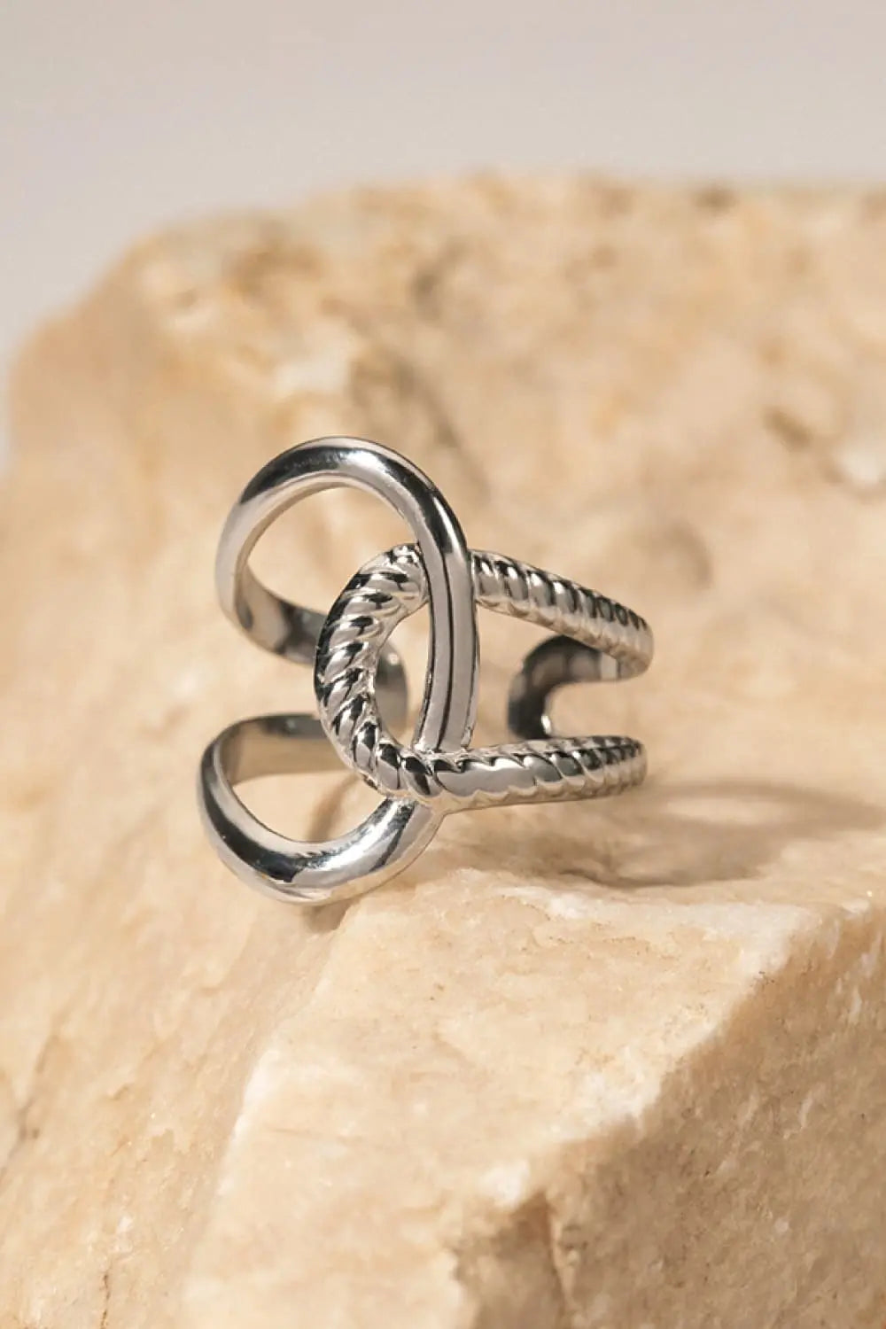 Lovcia Modern Copper Open Ring-Rings-Silver-One Size-Silver
