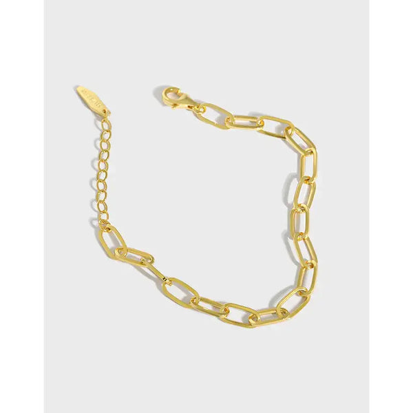 Lovcia Modern Hollow Chain Fashion 925 Sterling Silver Bracelet-Bracelets-Rhodium-Rhodium