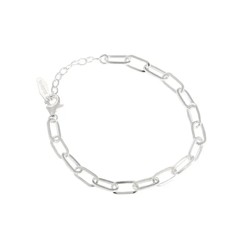Lovcia Modern Hollow Chain Fashion 925 Sterling Silver Bracelet-Bracelets-Rhodium-Rhodium