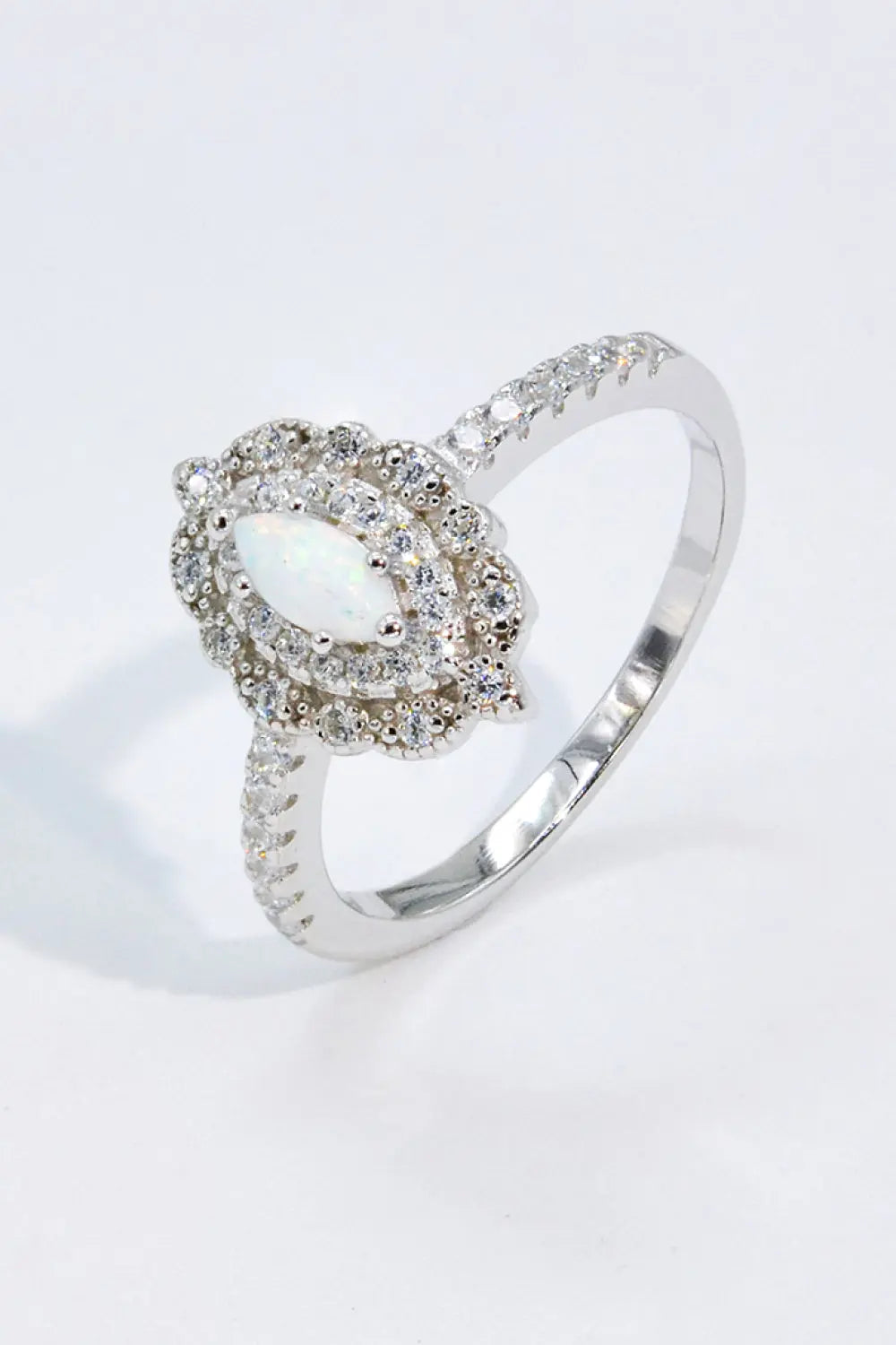 Lovcia Modern Love Story Opal and Zircon Ring-Rings-Opal-5-Opal