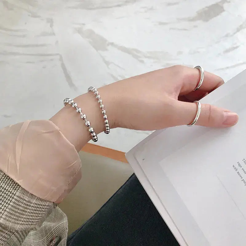 Lovcia Modern Lucky Beads 925 Sterling Silver Bracelet-Bracelets-2MM-2MM