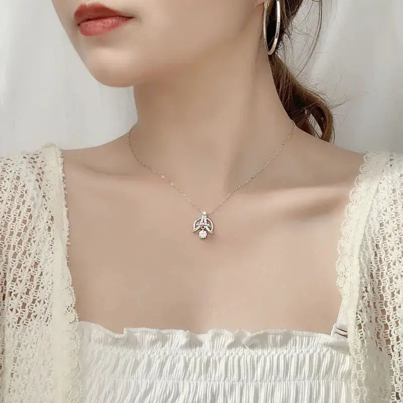 Lovcia Modern Moissanite CZ Eiffel Tower 925 Sterling Silver Necklace-Necklaces-0.5 Carat Moissanite CZ-0.5 Carat Moissanite CZ