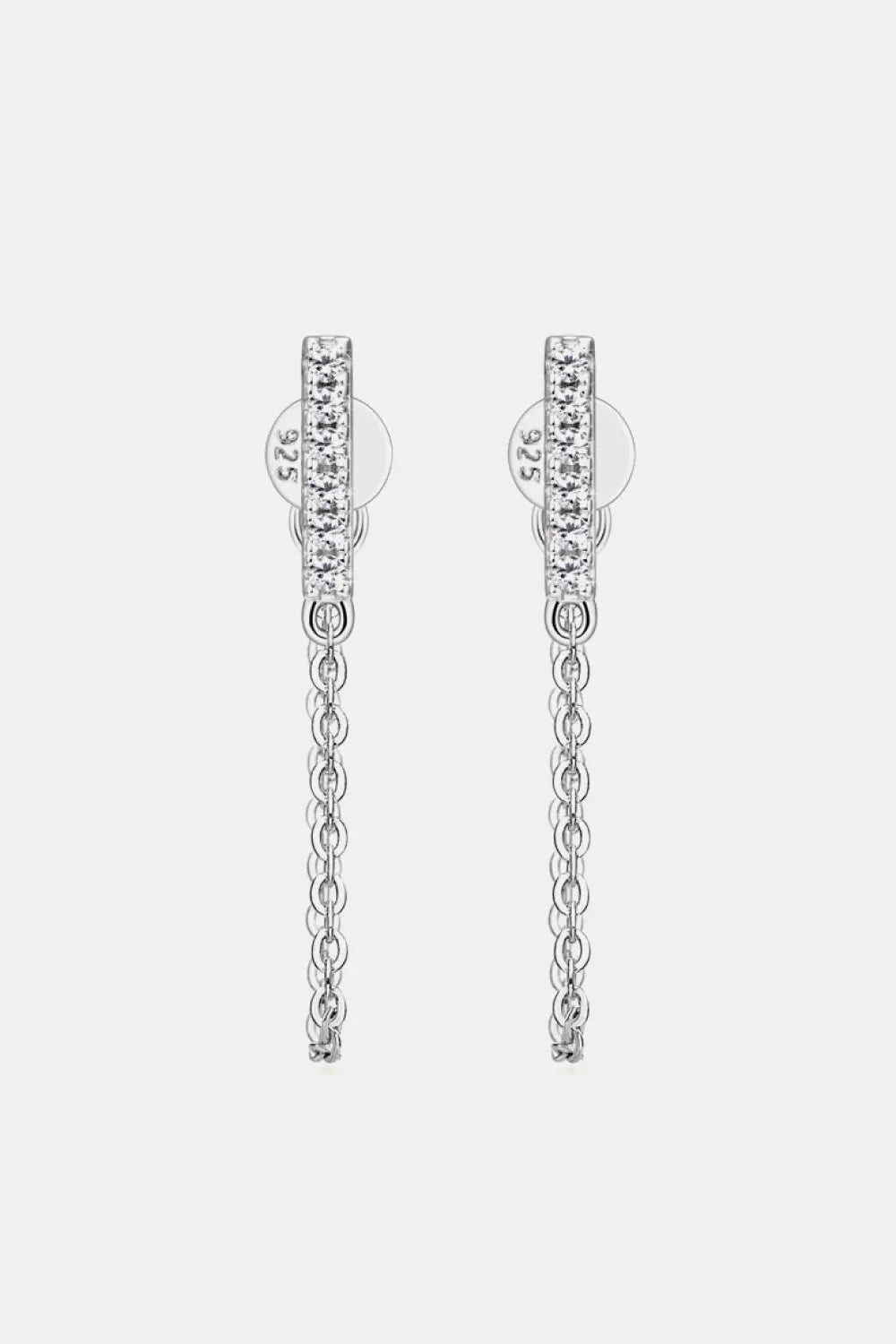 Lovcia Moissanite 925 Sterling Silver Connected Earrings-Earrings-Gold-One Size-Gold