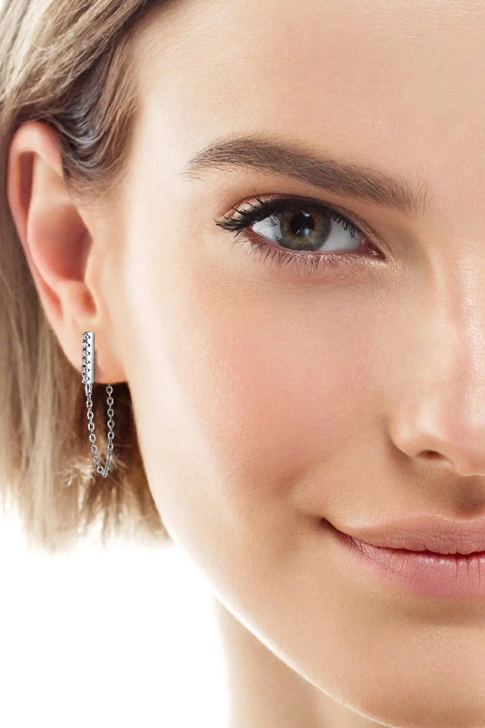 Lovcia Moissanite 925 Sterling Silver Connected Earrings-Earrings-Gold-One Size-Gold