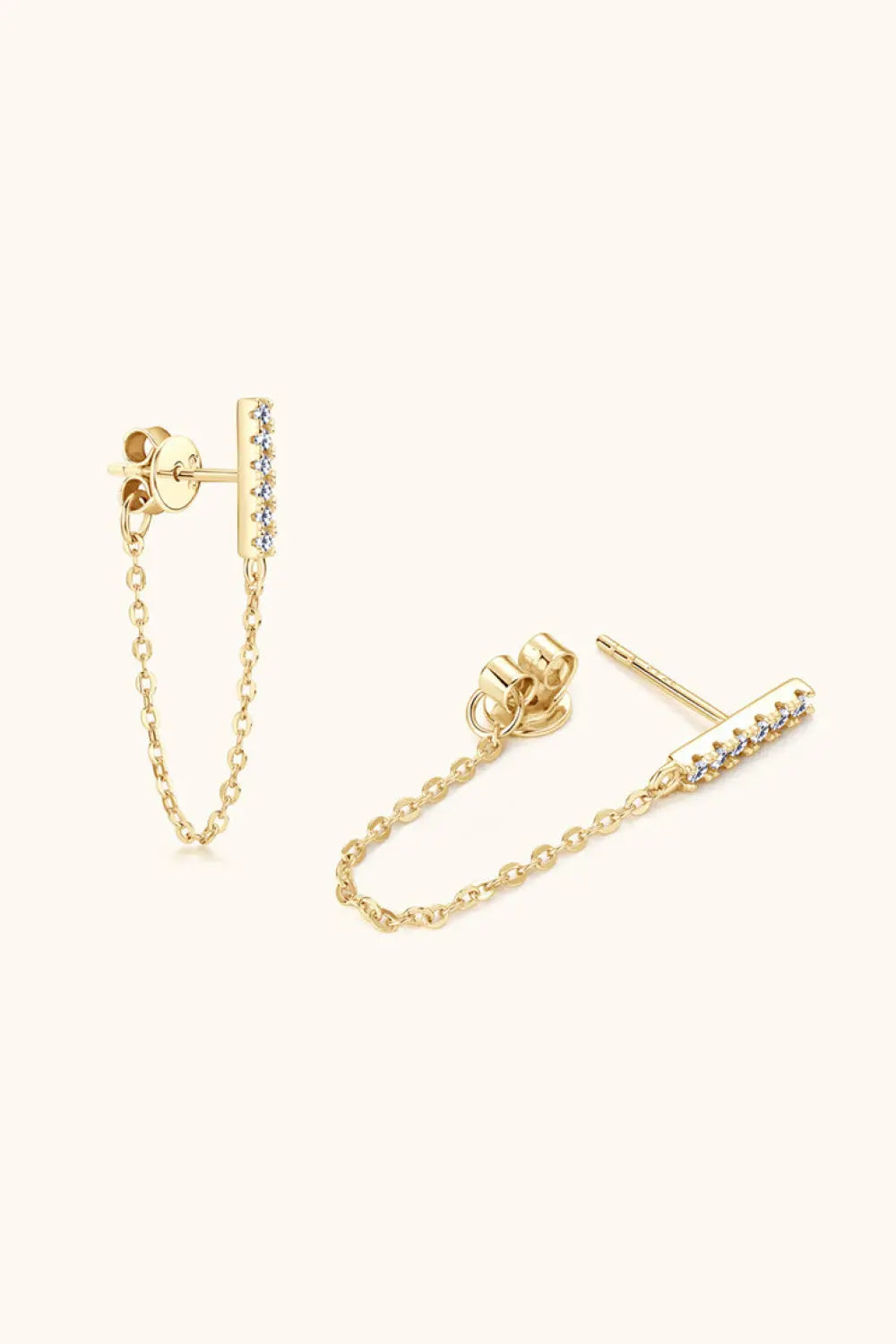 Lovcia Moissanite 925 Sterling Silver Connected Earrings-Earrings-Gold-One Size-Gold