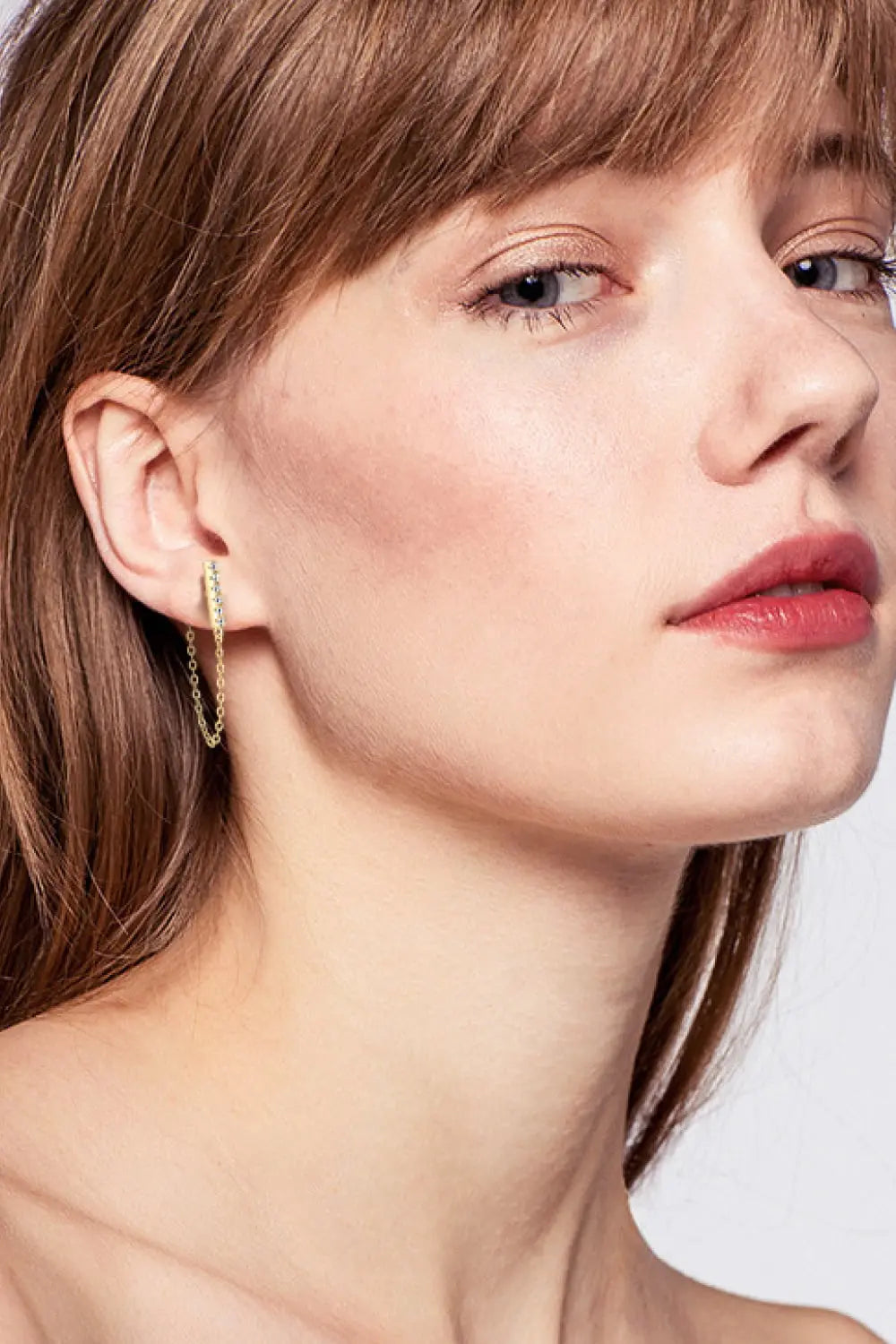 Lovcia Moissanite 925 Sterling Silver Connected Earrings-Earrings-Gold-One Size-Gold