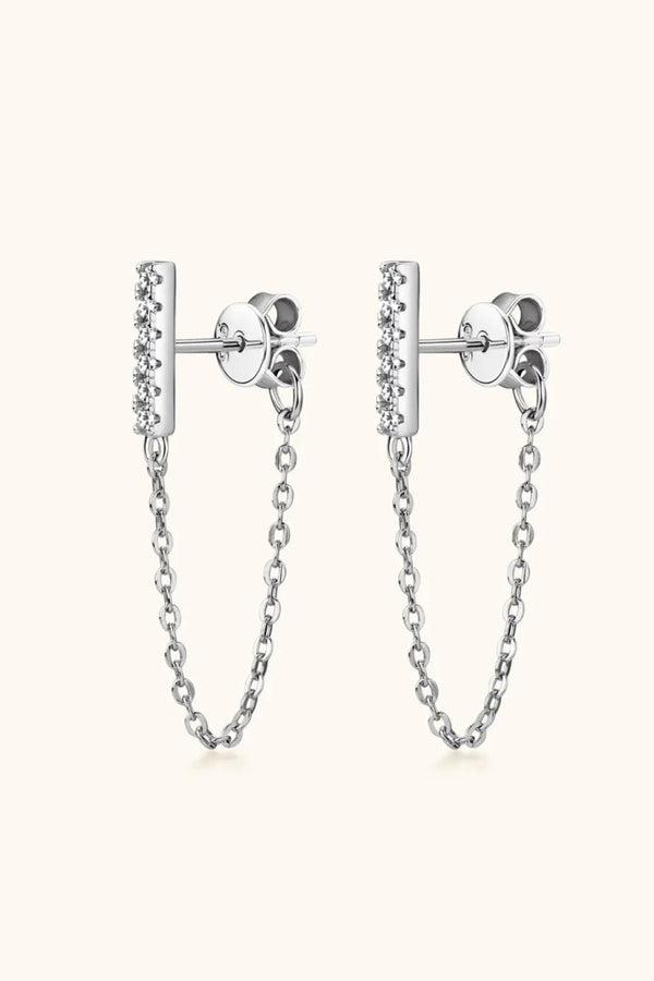 Lovcia Moissanite 925 Sterling Silver Connected Earrings-Earrings-Silver-One Size-Silver