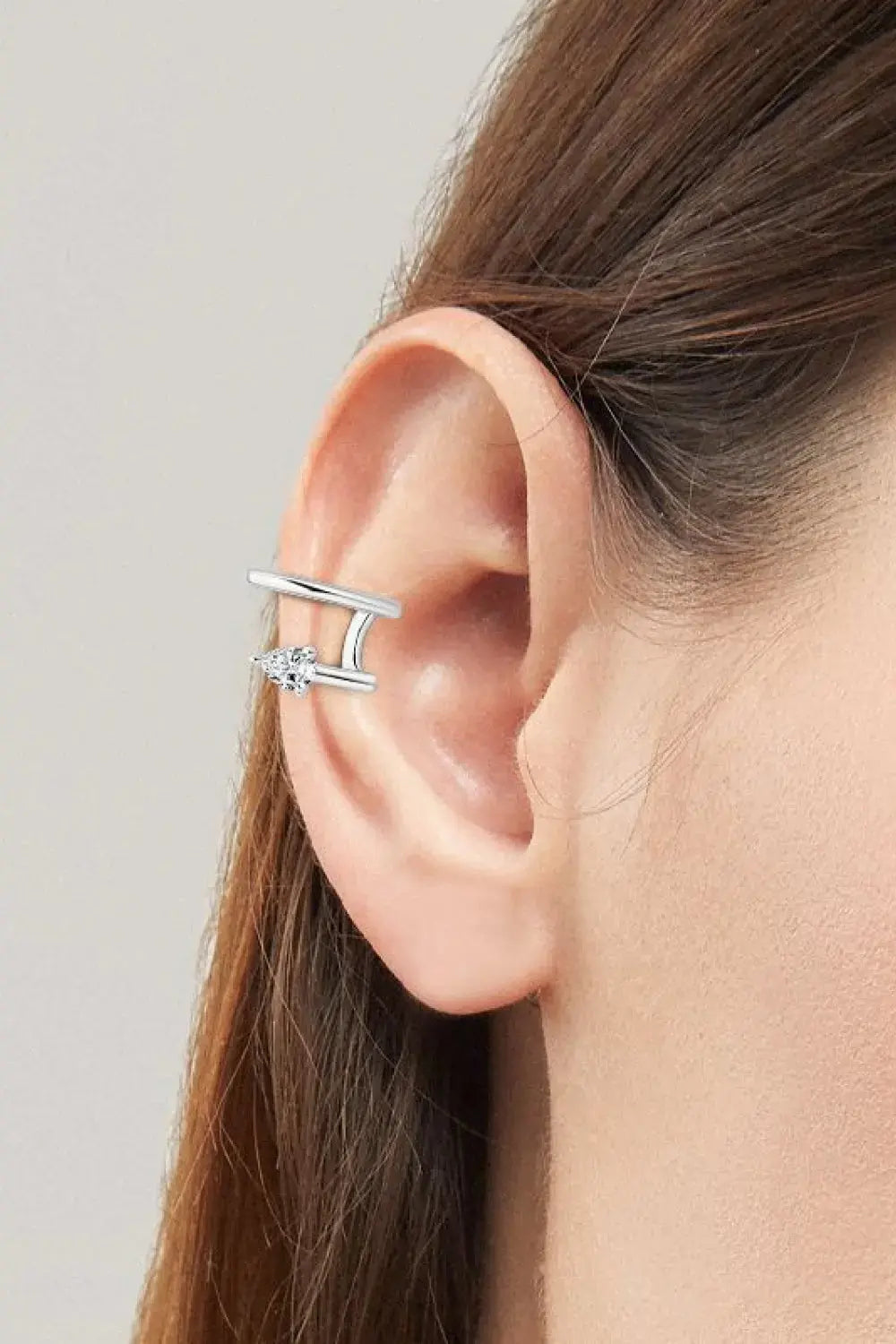 Lovcia Moissanite 925 Sterling Silver Cuff Earrings-Earrings-Gold-One Size-Gold