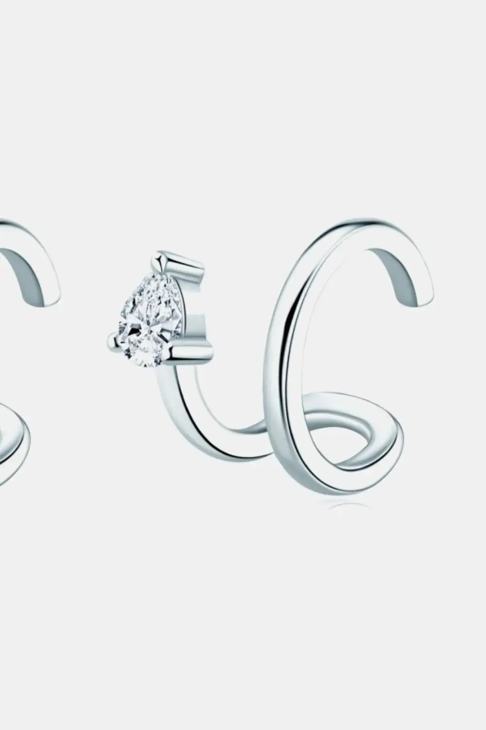 Lovcia Moissanite 925 Sterling Silver Cuff Earrings-Earrings-Gold-One Size-Gold