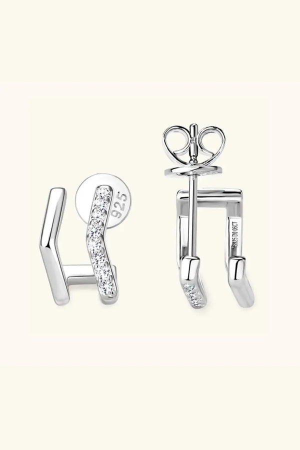 Lovcia Moissanite 925 Sterling Silver Double-Layered Earrings-Earrings-Gold-One Size-Gold